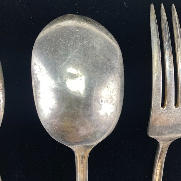 Vintage Oneida Glastonbury Pearl Silverplate Forks Spoons 5 Pcs - Picture 8 of 13